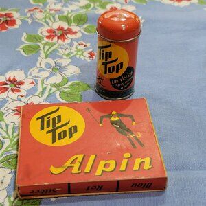 TIP TOP ALPIN ABFAHRTSWACHSE THREE SKI WAXES & TIN 1950's LUDWIGSBURG GERMANY